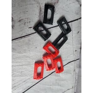 Mega Bloks Black Red Replacement Part Piece Lot Of 8